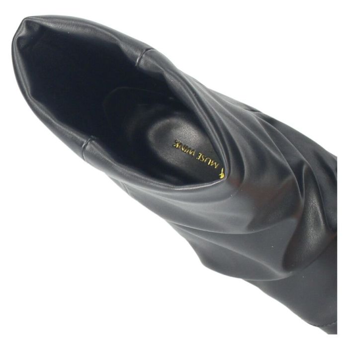 レディース ブーツ ミドルブーツ 靴 ルーズシルエット チャンキーヒール 冬 ブラック グレー あったか MUSE WINK 2517 ミューズウィンク