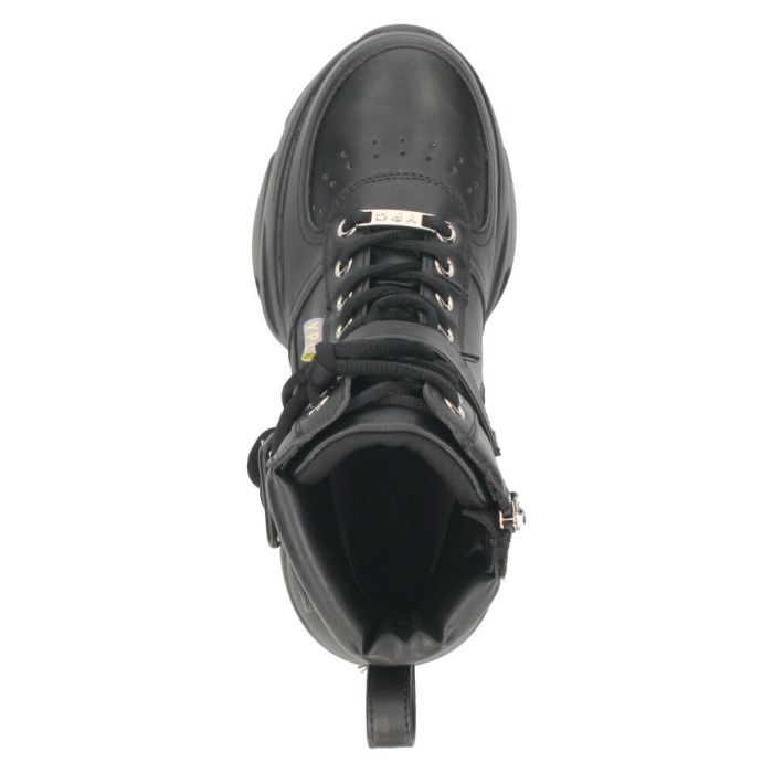 ヨースケ 厚底ハイカットスニーカー レースアップ サイドファスナー 靴 レディース YOSUKE 4450082 幅広 3E ブラック 黒 ブーツ 厚底ブーツ