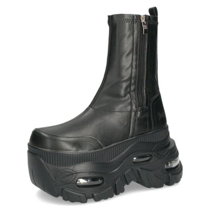 ヨースケ 厚底スニーカー サイドファスナー 靴 レディース YOSUKE 4460113 サイドファスナー 幅広 3E ブラック 黒 ブーツ 厚底ブーツ