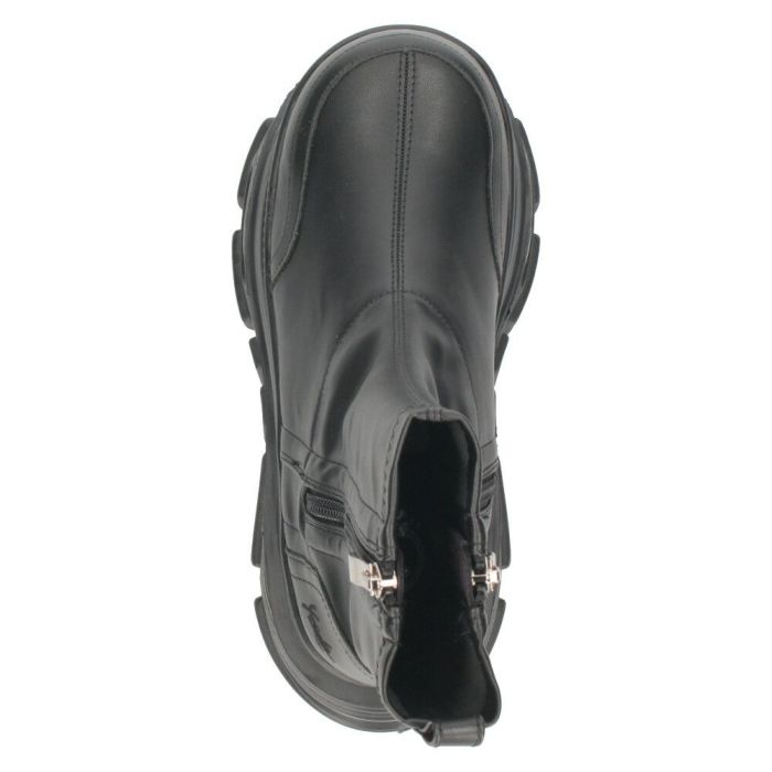 ヨースケ 厚底スニーカー サイドファスナー 靴 レディース YOSUKE 4460113 サイドファスナー 幅広 3E ブラック 黒 ブーツ 厚底ブーツ