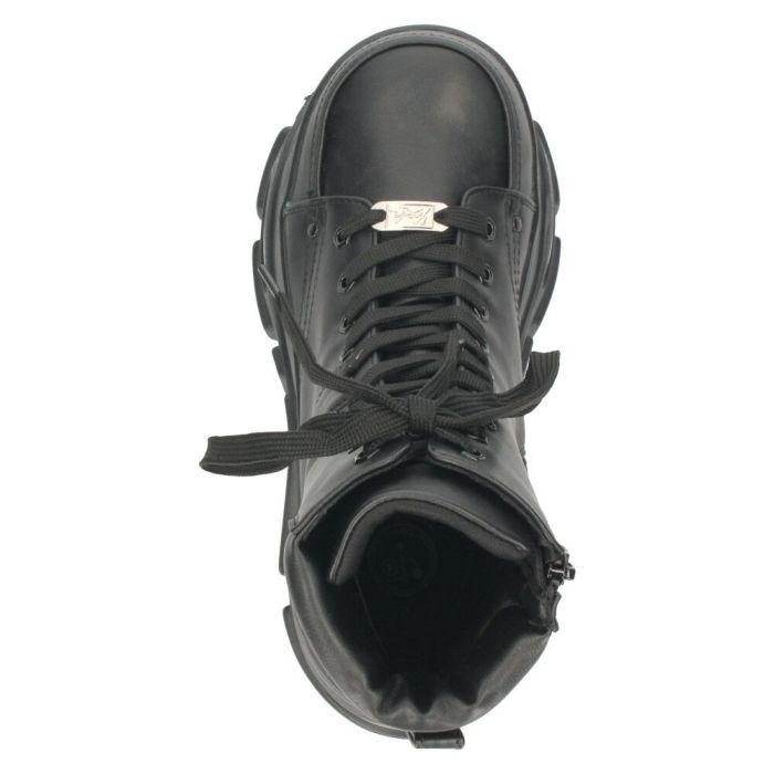 ヨースケ 厚底ハイカットスニーカー レースアップ サイドファスナー 靴 レディース YOSUKE 4460114 幅広 3E ブラック 黒 ブーツ 厚底ブーツ