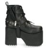 ヨースケ 厚底ブーツ レディース 靴 YOSUKE 4460118 ベルト チェーン サイドファスナー レースアップ 幅広 3E ブラック 黒 ブーツ
