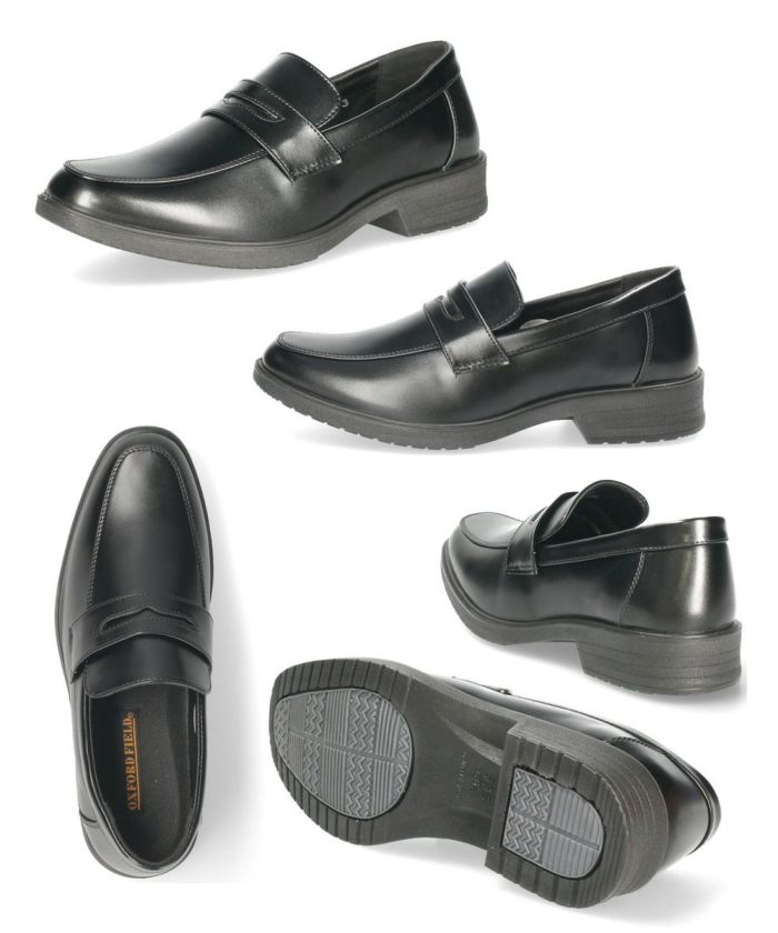 ビジネスシューズ メンズ 靴 歩きやすい 3E 軽量 防滑 疲れにくい 紳士靴 プレーントゥ ストレートチップ ビット ローファー ブラック 黒  OXFORD FIELD 1140 1141 1142 1143