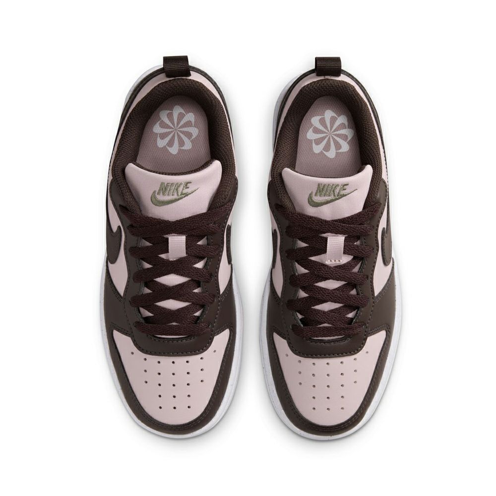 ナイキ NKE キッズ スニーカー コート ボロー LOW リクラフト GS DV5456 601 ローカット ホワイト ブラック 靴 子ども 女の子 レディース 運動靴 通学 普段履き コートタイプ 靴