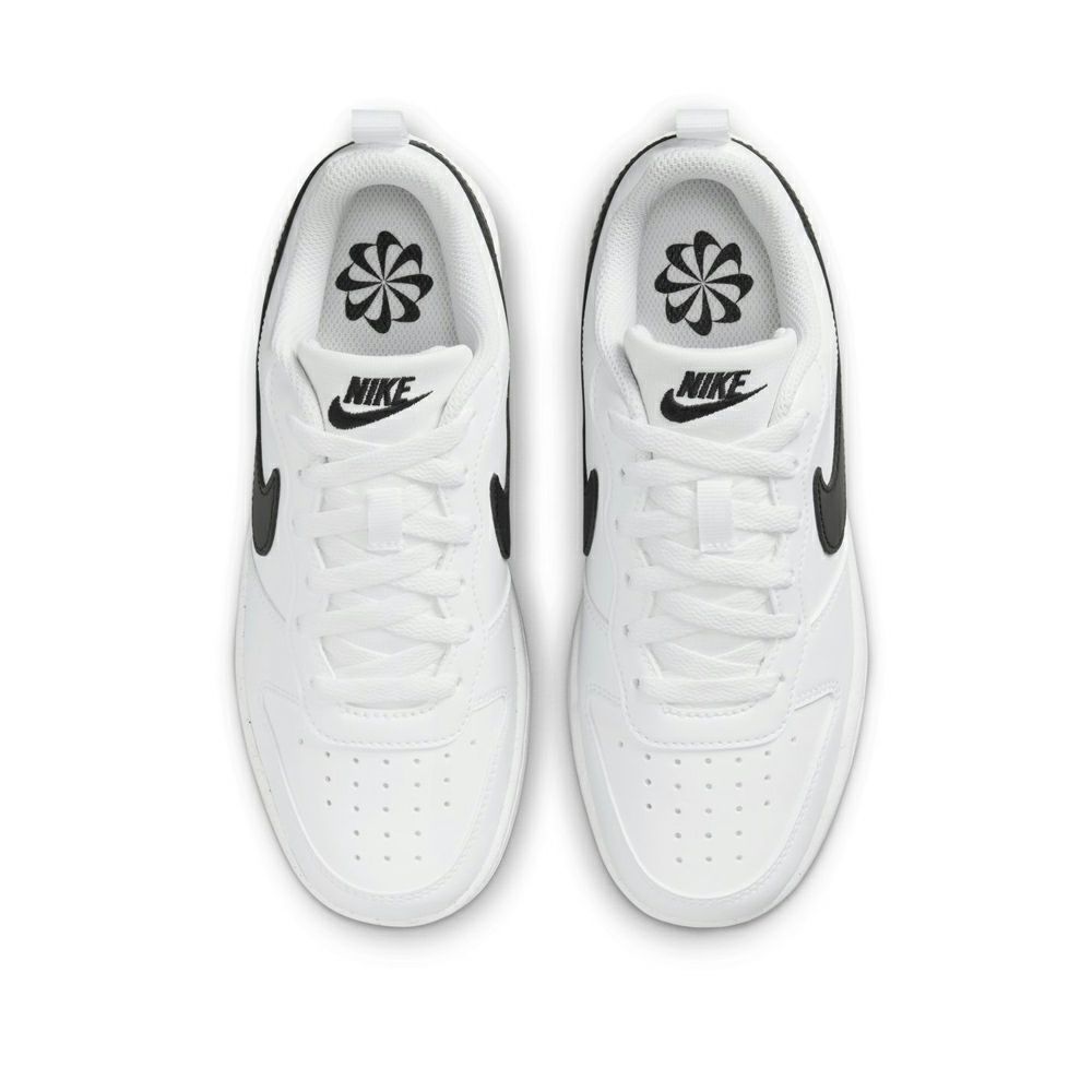 ナイキ NKE キッズ スニーカー コート ボロー LOW リクラフト GS DV5456 104 ローカット ホワイト ブラック 靴 子ども 男の子 女の子 レディース 運動靴 通学 普段履き コートタイプ 靴
