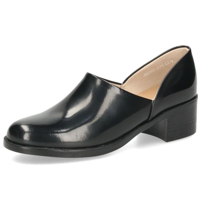 ヒールアップスポックシューズ レディース ハルタ HARUTA 476 靴 革靴 黒 クロ ブラック 3E スポックシューズ 太ヒール スタイルアップ 日本製