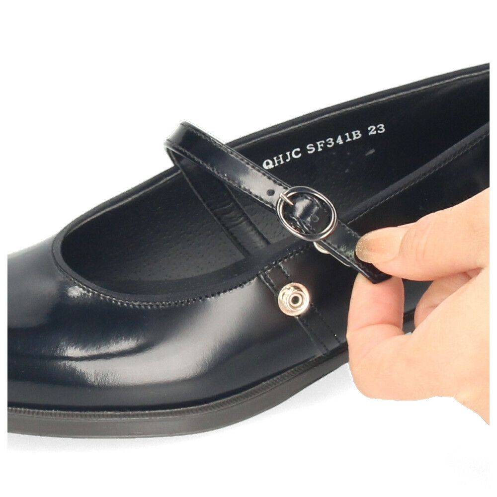 HARUTA ハルタ ワンストラップシューズ 靴 レディース パンプス ストラップ 太ヒール 歩きやすい 本革 日本製 黒 茶 ブラック ダークブラウン SF341B