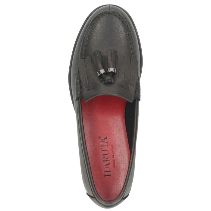 ハルタ ローファー レディース HARUTA GT313 ゴートキルトタッセルローファー 本革 日本製 軽量 おしゃれ タッセル 黒 ブラック