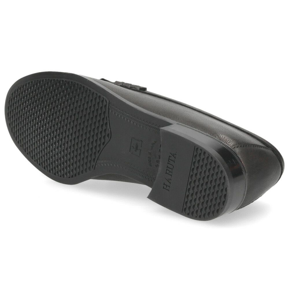 ハルタ ローファー レディース HARUTA GT313 ゴートキルトタッセルローファー 本革 日本製 軽量 おしゃれ タッセル 黒 ブラック