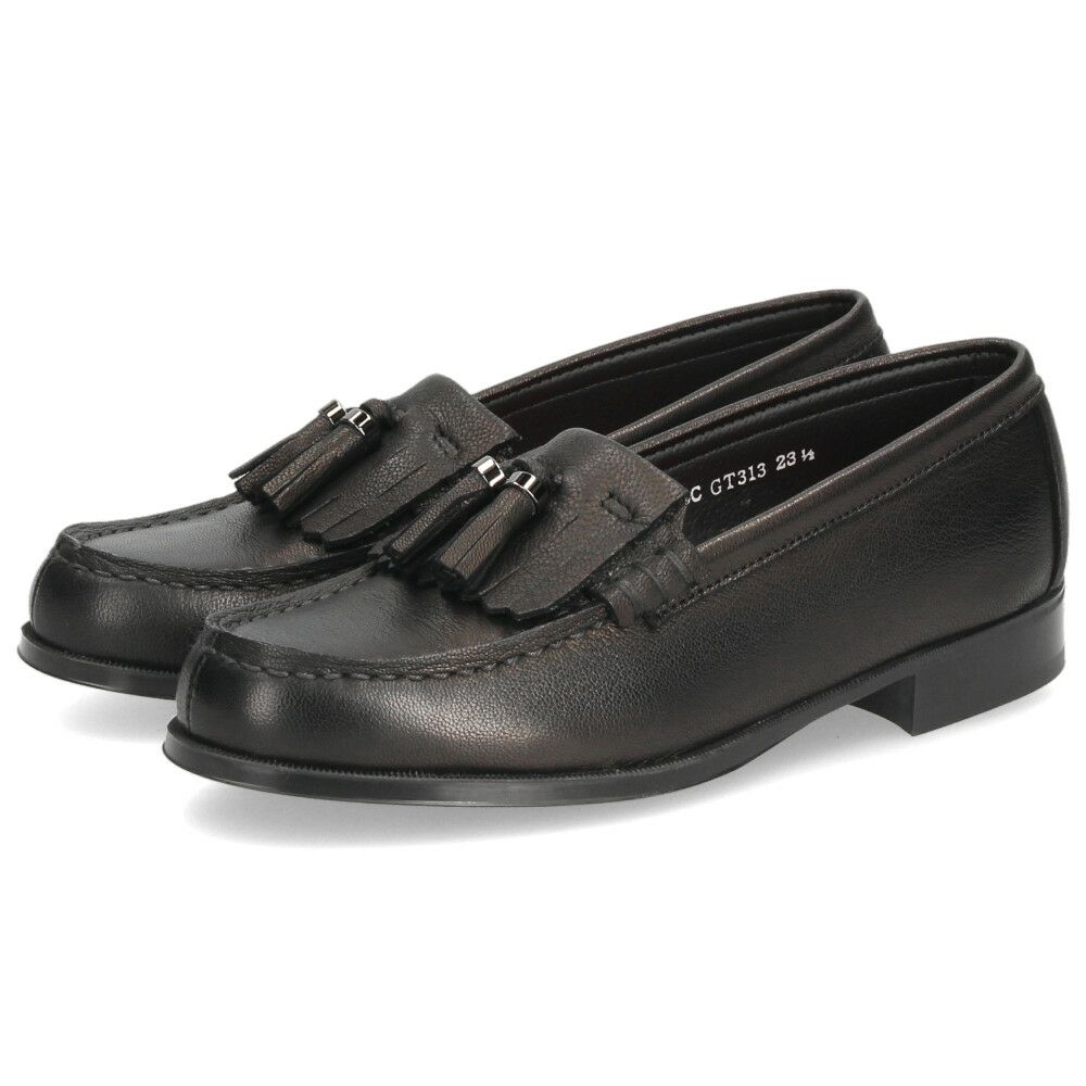 ハルタ ローファー レディース HARUTA GT313 ゴートキルトタッセルローファー 本革 日本製 軽量 おしゃれ タッセル 黒 ブラック