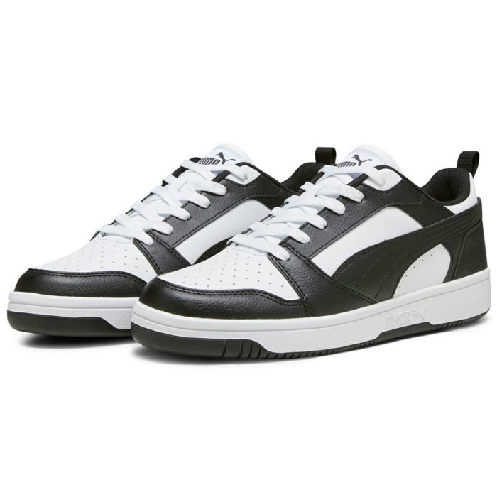 プーマ スニーカー メンズ リバウンド V6 ロウ ブラック ホワイト 黒 白 ローカット 靴 シューズ 歩きやすい PUMA Rebound V6 Low 392328