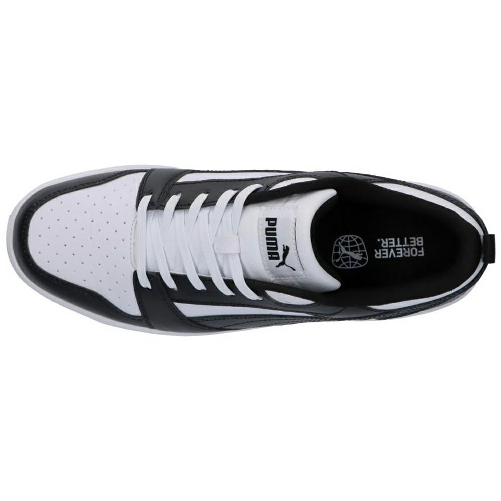 プーマ スニーカー メンズ リバウンド V6 ロウ ブラック ホワイト 黒 白 ローカット 靴 シューズ 歩きやすい PUMA Rebound V6 Low 392328