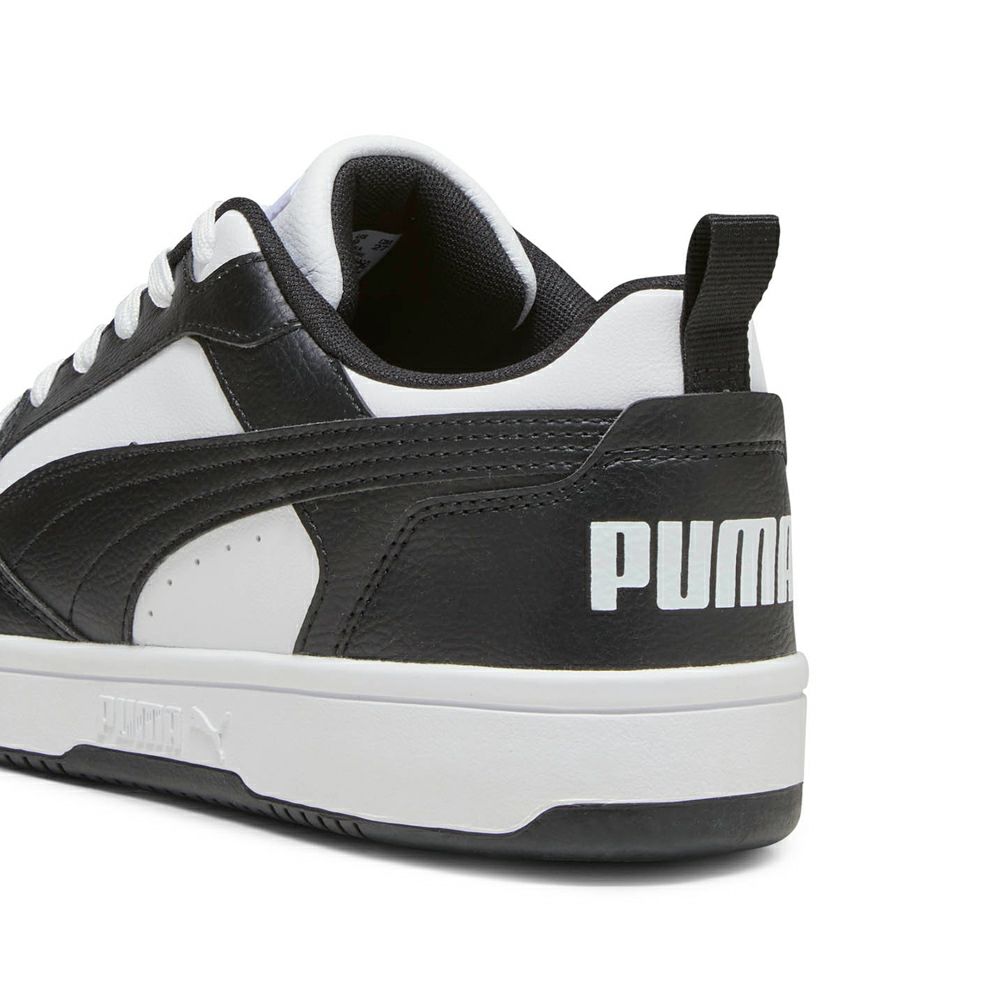 プーマ スニーカー メンズ リバウンド V6 ロウ ブラック ホワイト 黒 白 ローカット 靴 シューズ 歩きやすい PUMA Rebound V6 Low 392328