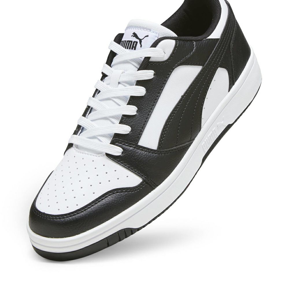 プーマ スニーカー メンズ リバウンド V6 ロウ ブラック ホワイト 黒 白 ローカット 靴 シューズ 歩きやすい PUMA Rebound V6 Low 392328