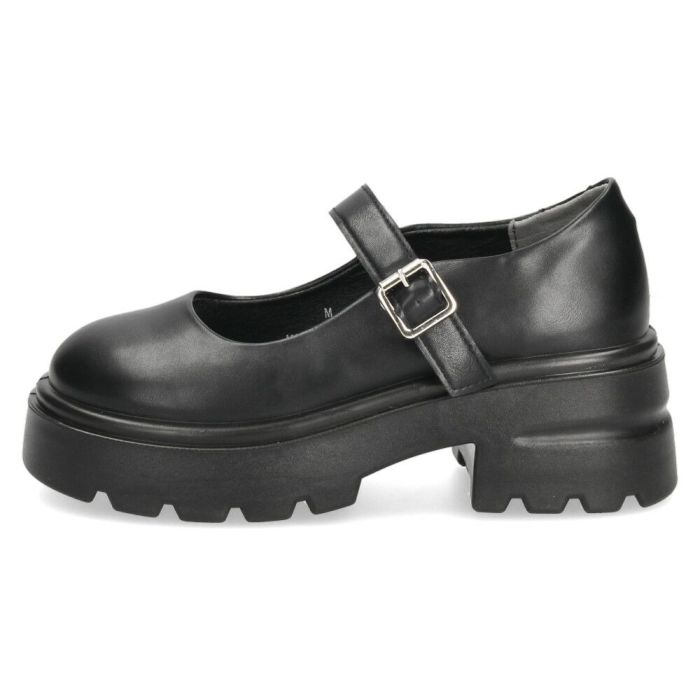 厚底 パンプス レディース 靴 メリージェーン 黒 ブラック ストラップ ラウンドトゥ 歩きやすい 軽量 トラックソール ボリュームソール TS3882