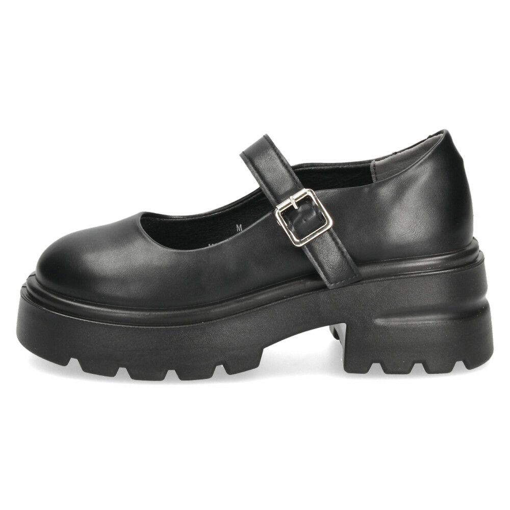 厚底 パンプス レディース 靴 メリージェーン 黒 ブラック ストラップ ラウンドトゥ 歩きやすい 軽量 トラックソール ボリュームソール TS3882