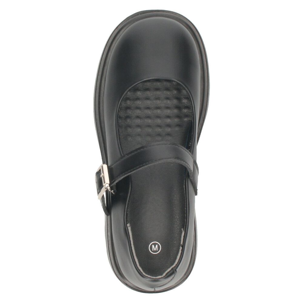 厚底 パンプス レディース 靴 メリージェーン 黒 ブラック ストラップ ラウンドトゥ 歩きやすい 軽量 トラックソール ボリュームソール TS3882