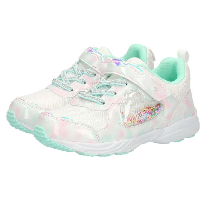 スニーカー 女の子 キッズ 子供靴 幅広 3E 軽量 屈曲ソール 通気性 マジックテープ 通園 通学 かわいい リボン付き Parade パレード 56203