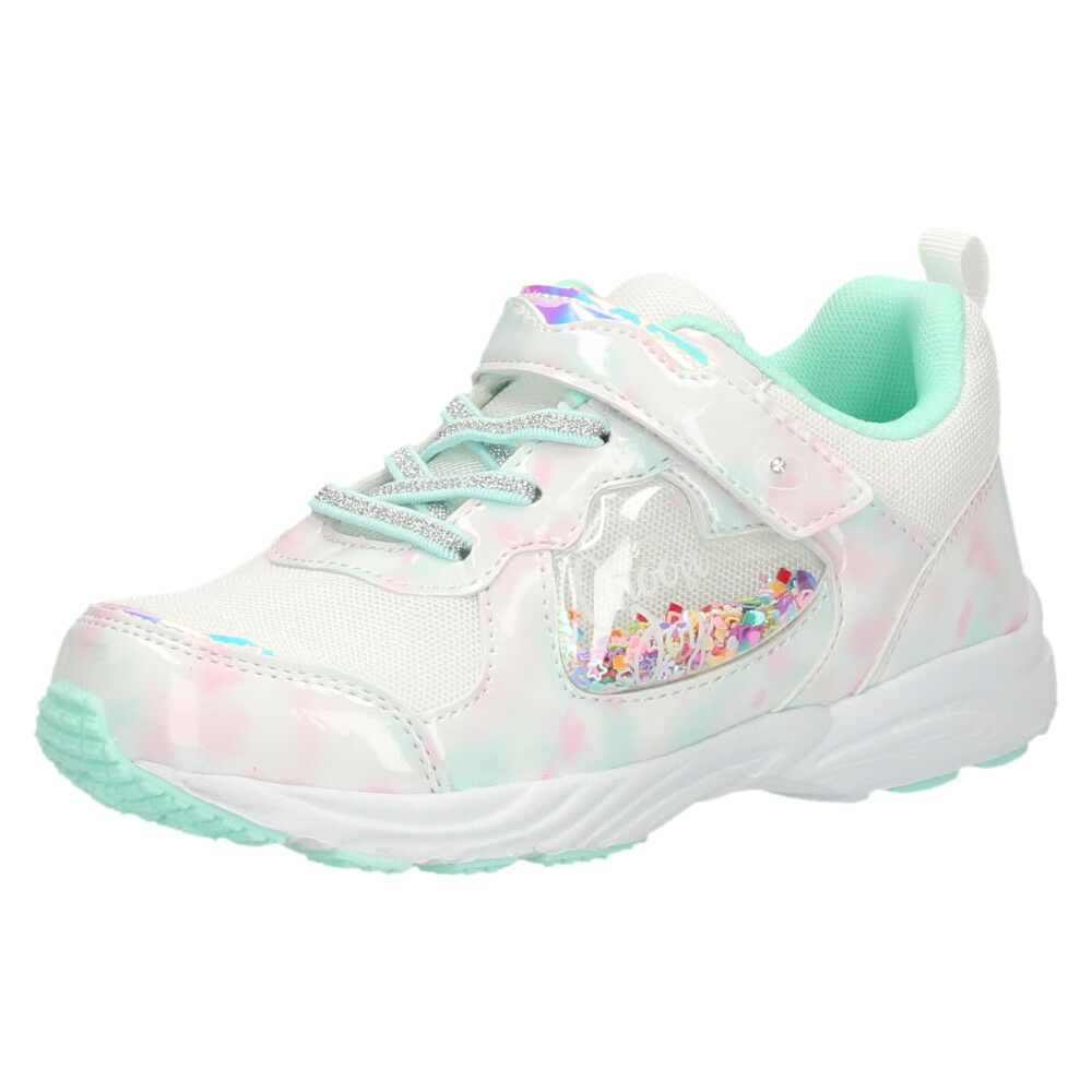 スニーカー 女の子 キッズ 子供靴 幅広 3E 軽量 屈曲ソール 通気性 マジックテープ 通園 通学 かわいい リボン付き Parade パレード 56203