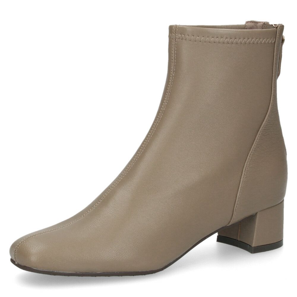 MELMO メルモ 8062 ブーツ ストレッチショートブーツ ショート 靴 本革 2E ファスナー付き チャンキーヒール 防滑ソール スクエアトゥ ブラック オーク