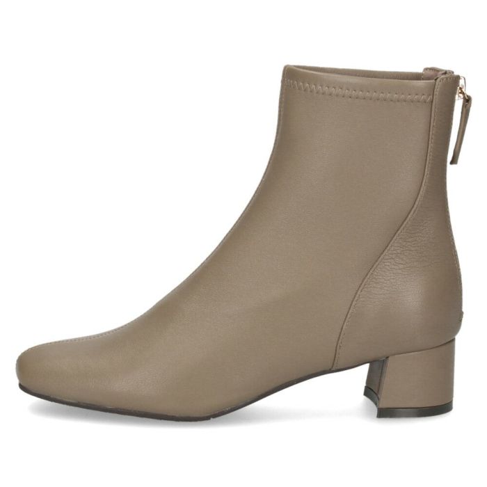 MELMO メルモ 8062 ブーツ ストレッチショートブーツ ショート 靴 本革 2E ファスナー付き チャンキーヒール 防滑ソール スクエアトゥ ブラック オーク