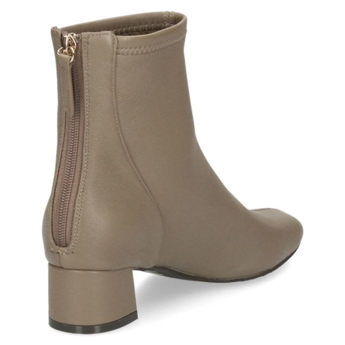 MELMO メルモ 8062 ブーツ ストレッチショートブーツ ショート 靴 本革 2E ファスナー付き チャンキーヒール 防滑ソール スクエアトゥ ブラック オーク