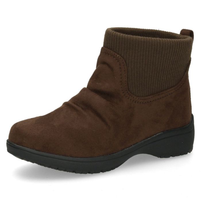 ショートブーツ レディース 歩きやすい ローヒール ブーツ 幅広 5E 軽量 防水 リブニット 滑りにくい 防滑 靴 Wilson Lee ウィルソンリー 8881