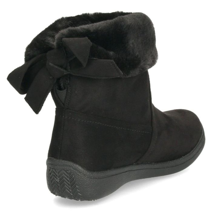 ショートブーツ レディース ブーツ ファー あったか 裏ボア仕様 ３E 幅広 防水 軽量 防寒 防滑 柔らかい 防臭 靴 リボン付き Willson Lee ウィルソンリー 7775