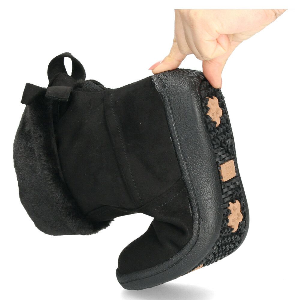 ショートブーツ レディース ブーツ ファー あったか 裏ボア仕様 ３E 幅広 防水 軽量 防寒 防滑 柔らかい 防臭 靴 リボン付き Willson Lee ウィルソンリー 7775