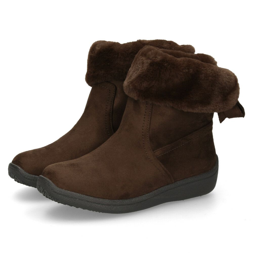 ショートブーツ レディース ブーツ ファー あったか 裏ボア仕様 ３E 幅広 防水 軽量 防寒 防滑 柔らかい 防臭 靴 リボン付き Willson Lee ウィルソンリー 7775