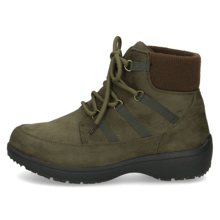 ショートブーツ レディース レースアップブーツ リブニット あったか 5E 幅広 防滑 防水 軽量 屈曲 柔らかい 安定歩行 ゆったり WilsonLee ウィルソンリー 8882