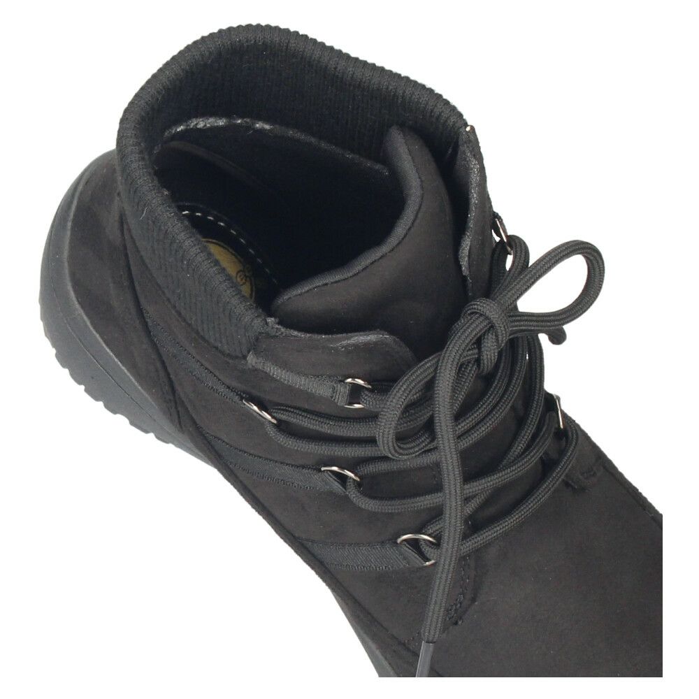 ショートブーツ レディース レースアップブーツ リブニット あったか 5E 幅広 防滑 防水 軽量 屈曲 柔らかい 安定歩行 ゆったり WilsonLee ウィルソンリー 8882