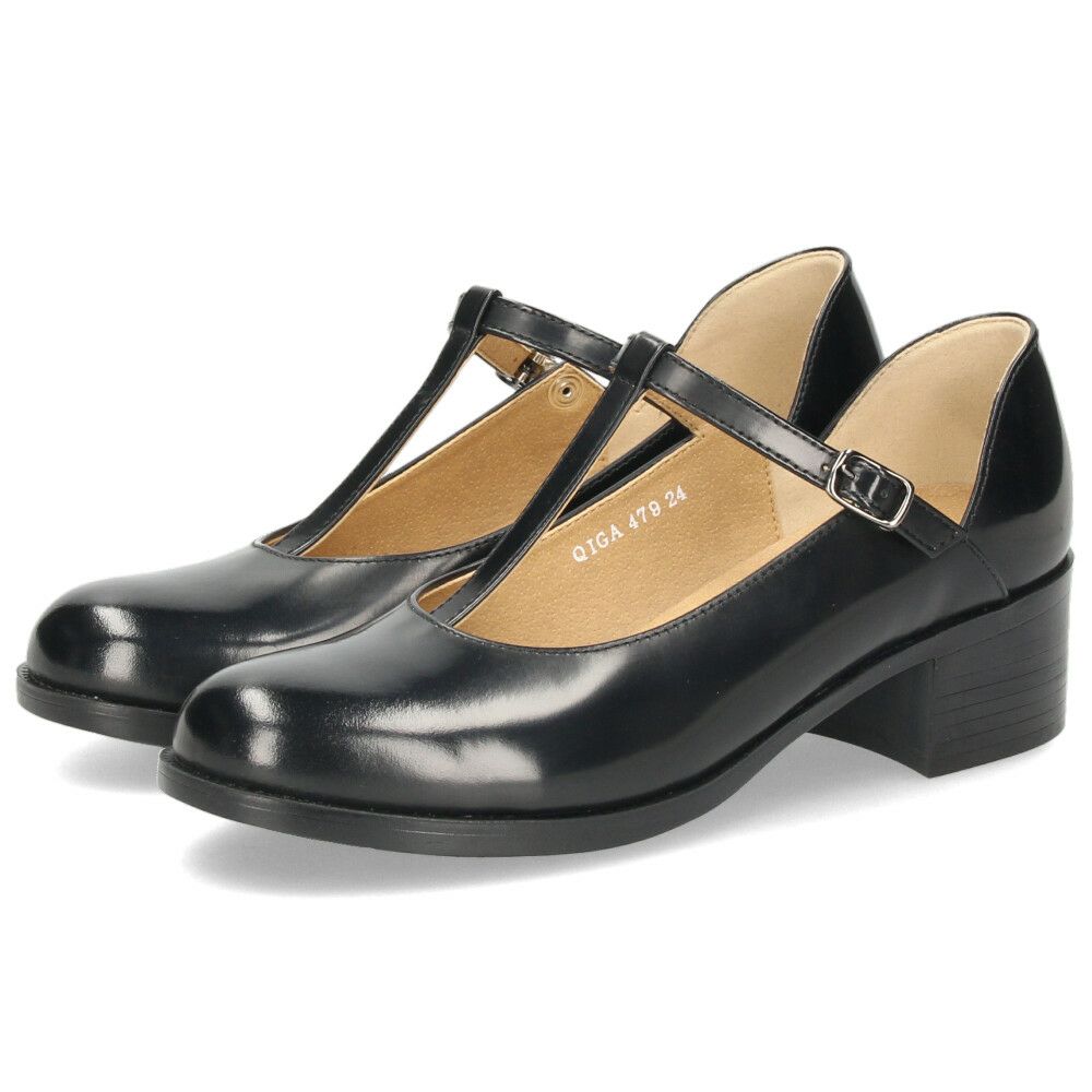 パンプス レディース Tストラップ ヒール ハルタ HARUTA 479 靴 革靴 ブラック ブラウン 3E 太ヒール 日本製 歩きやすい フォーマル カジュアル