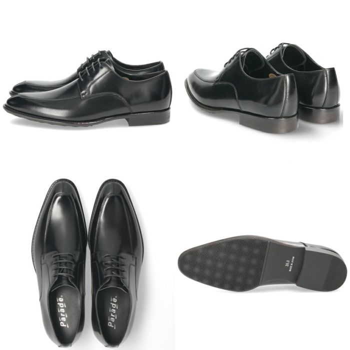 ビジネスシューズ 本革 メンズ 紳士靴 日本製 靴 ストレートチップ Uチップ 内羽根 外羽根 3E 幅広 撥水 牛革 通勤 冠婚葬祭 就活 フォーマル Parade パレード 22001 22002