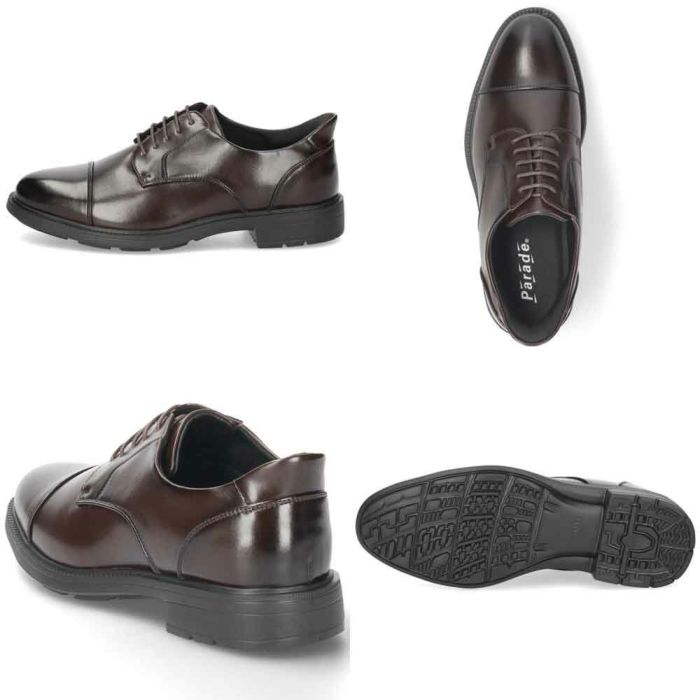 手を使わず履ける ビジネスシューズ スリッポン スリップイン 履きやすい ストレートチップ 幅広 ４E メンズ ブラック 黒 ブラウン 冠婚葬祭 就活 フォーマル 楽すぽっ パレード Parade 7810