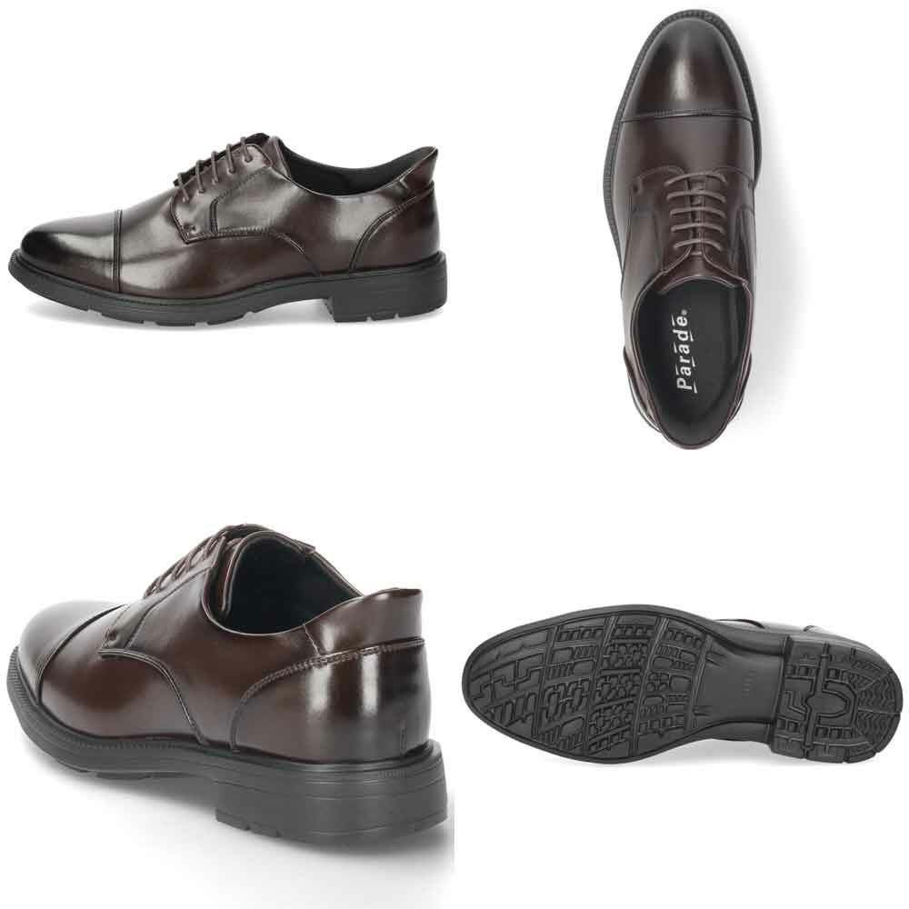 手を使わず履ける ビジネスシューズ スリッポン スリップイン 履きやすい ストレートチップ 幅広 ４E メンズ ブラック 黒 ブラウン 冠婚葬祭 就活 フォーマル 楽すぽっ パレード Parade 7810