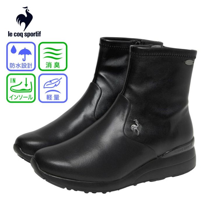 ルコックスポルティフ レディース ショートブーツ ブーツ 靴 LCS アンジェ II LU5FBT84LZ 防水 防寒 発熱 蓄熱 防滑 軽量 2E ヒールアップ サイドファスナー le coq sportif
