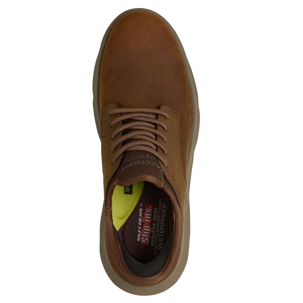 スケッチャーズ スリップインズ メンズ 幅広 ワイド幅 4E ガルザ カーリン たったまま履ける 革靴 スリッポン スニーカー 履きやすい 靴 ゴム紐 SKECHERS Slip-ins GARZA CARLYN 205278W 履きやすい ハンズフリー