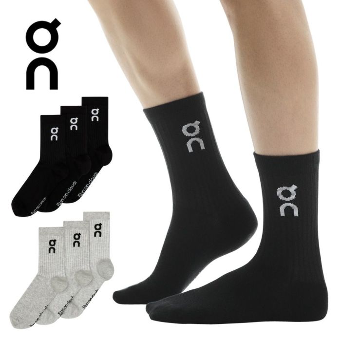 On オン ソックス Logo Sock High 3P ロゴ ソックス ハイ 2UF10310069 2UF10310553 2UF10311732 靴下 3足組  通気性 メンズ レディース デイリー