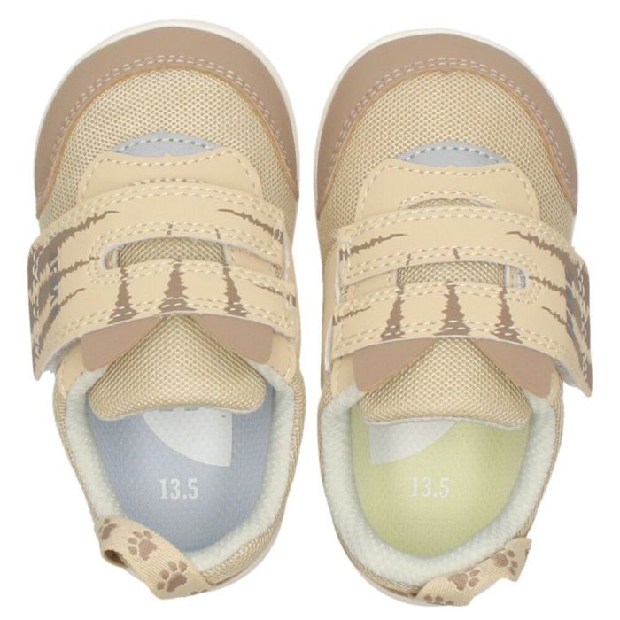 イフミー ベビーシューズ キッズ ねこちゃん スニーカー ベルクロ ワンベルト 子ども靴 履きやすい ベージュ ホワイト グレー IFME 20-5305 屈曲性 グリップ性 軽量 抗菌防臭