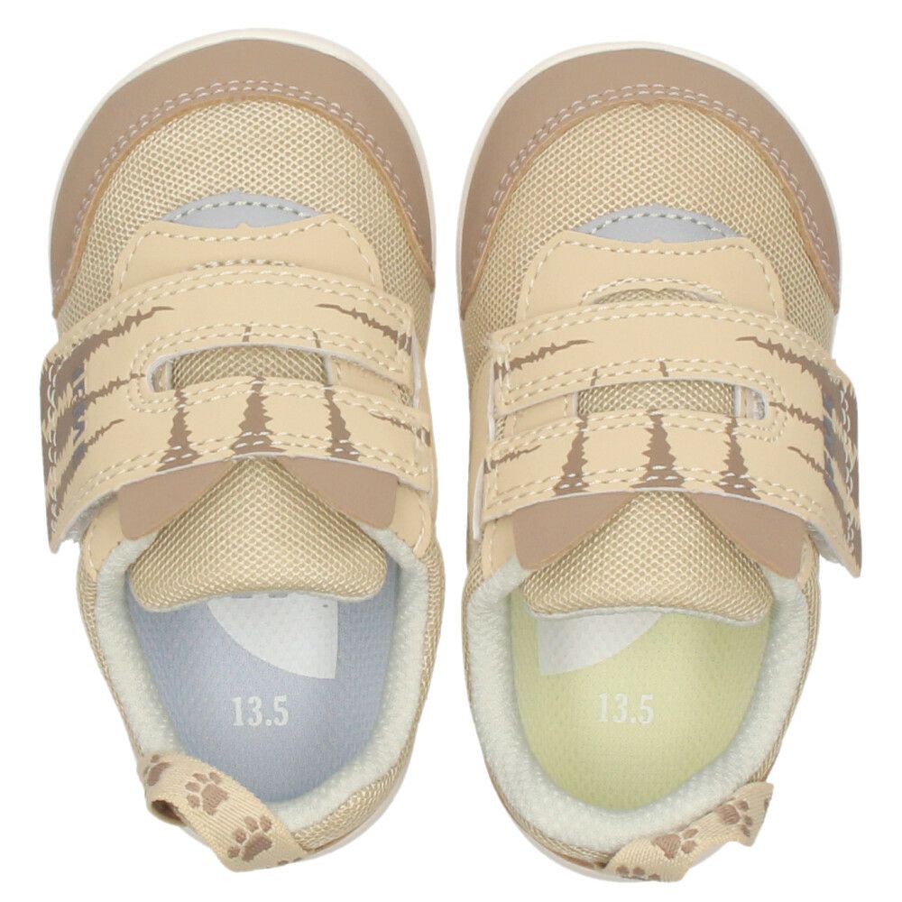 イフミー ベビーシューズ キッズ ねこちゃん スニーカー ベルクロ ワンベルト 子ども靴 履きやすい ベージュ ホワイト グレー IFME 20-5305 屈曲性 グリップ性 軽量 抗菌防臭