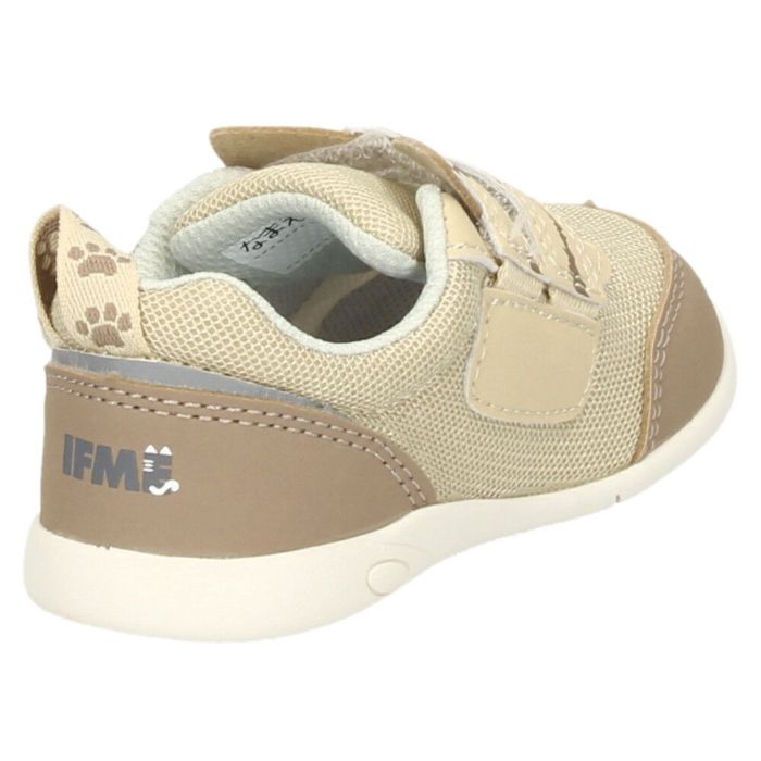 イフミー ベビーシューズ キッズ ねこちゃん スニーカー ベルクロ ワンベルト 子ども靴 履きやすい ベージュ ホワイト グレー IFME 20-5305 屈曲性 グリップ性 軽量 抗菌防臭