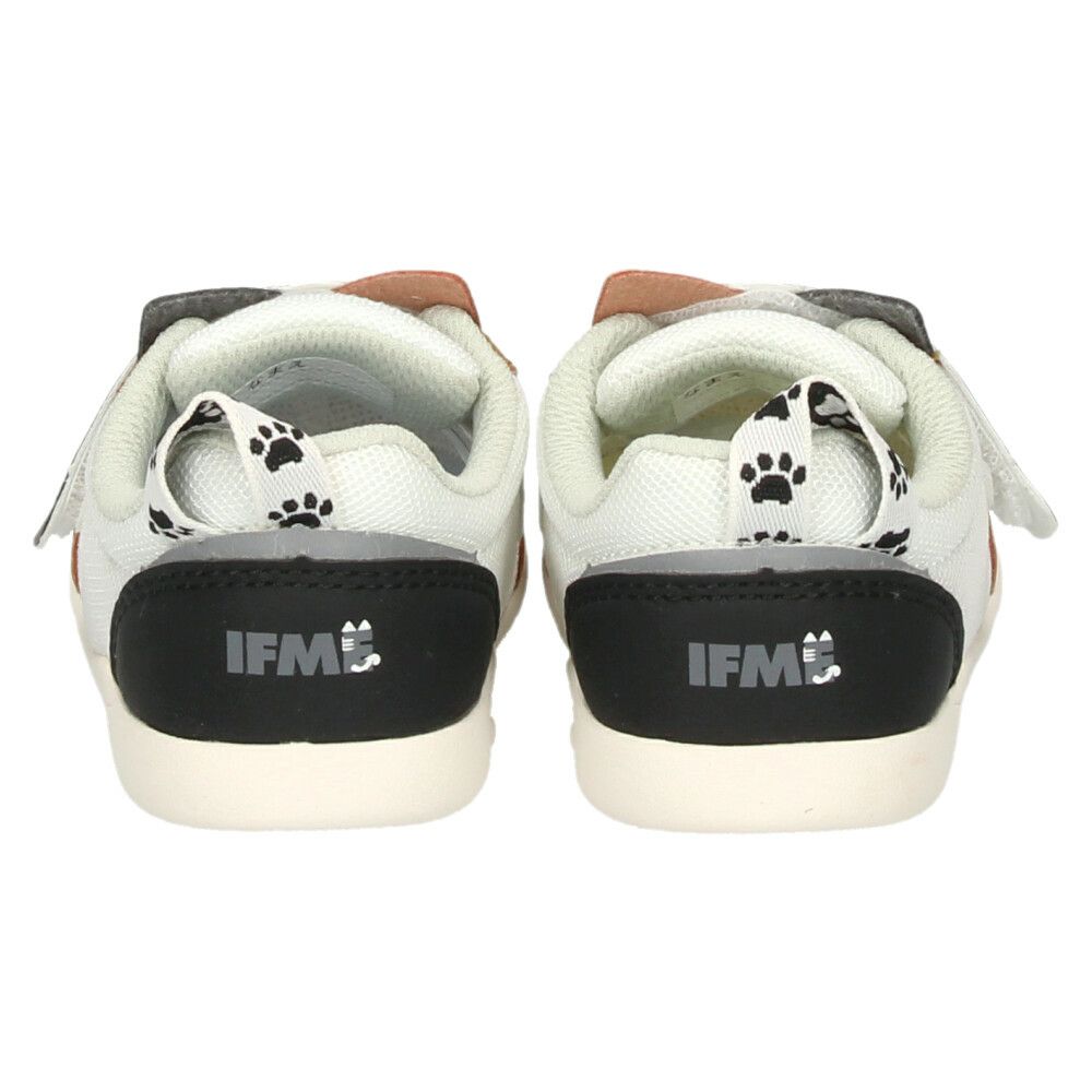 イフミー ベビーシューズ キッズ ねこちゃん スニーカー ベルクロ ワンベルト 子ども靴 履きやすい ベージュ ホワイト グレー IFME 20-5305 屈曲性 グリップ性 軽量 抗菌防臭