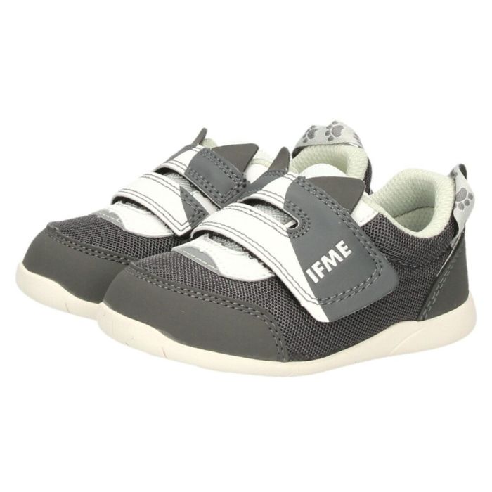 イフミー ベビーシューズ キッズ ねこちゃん スニーカー ベルクロ ワンベルト 子ども靴 履きやすい ベージュ ホワイト グレー IFME 20-5305 屈曲性 グリップ性 軽量 抗菌防臭