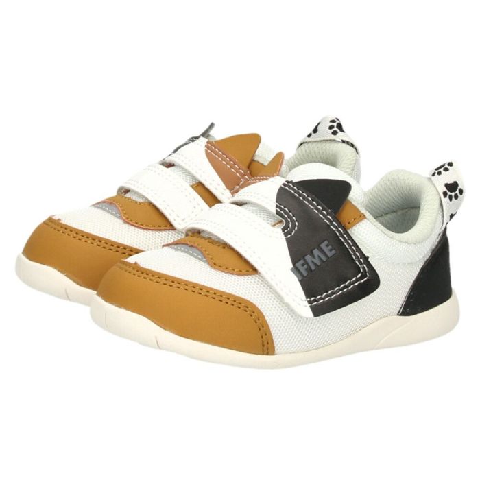 イフミー ベビーシューズ キッズ ねこちゃん スニーカー ベルクロ ワンベルト 子ども靴 履きやすい ベージュ ホワイト グレー IFME 20-5305 屈曲性 グリップ性 軽量 抗菌防臭