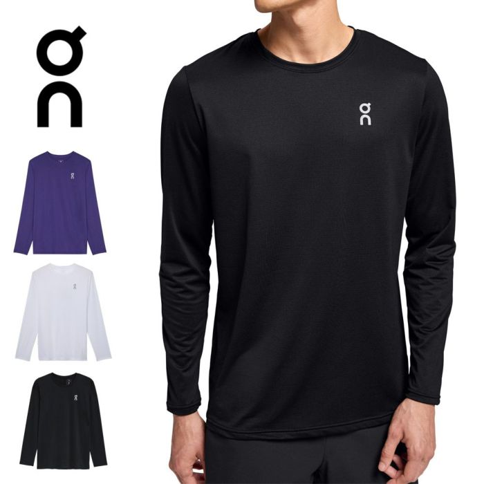 ON オン Core Long-T コア ロングT メンズ Tシャツ 長袖 軽量 全天候型 ランニング スポーツ トレーニング フィットネス ジム ウェア アパレル シンプル ロゴ 750069 White 750553 Black 750773 Twilight