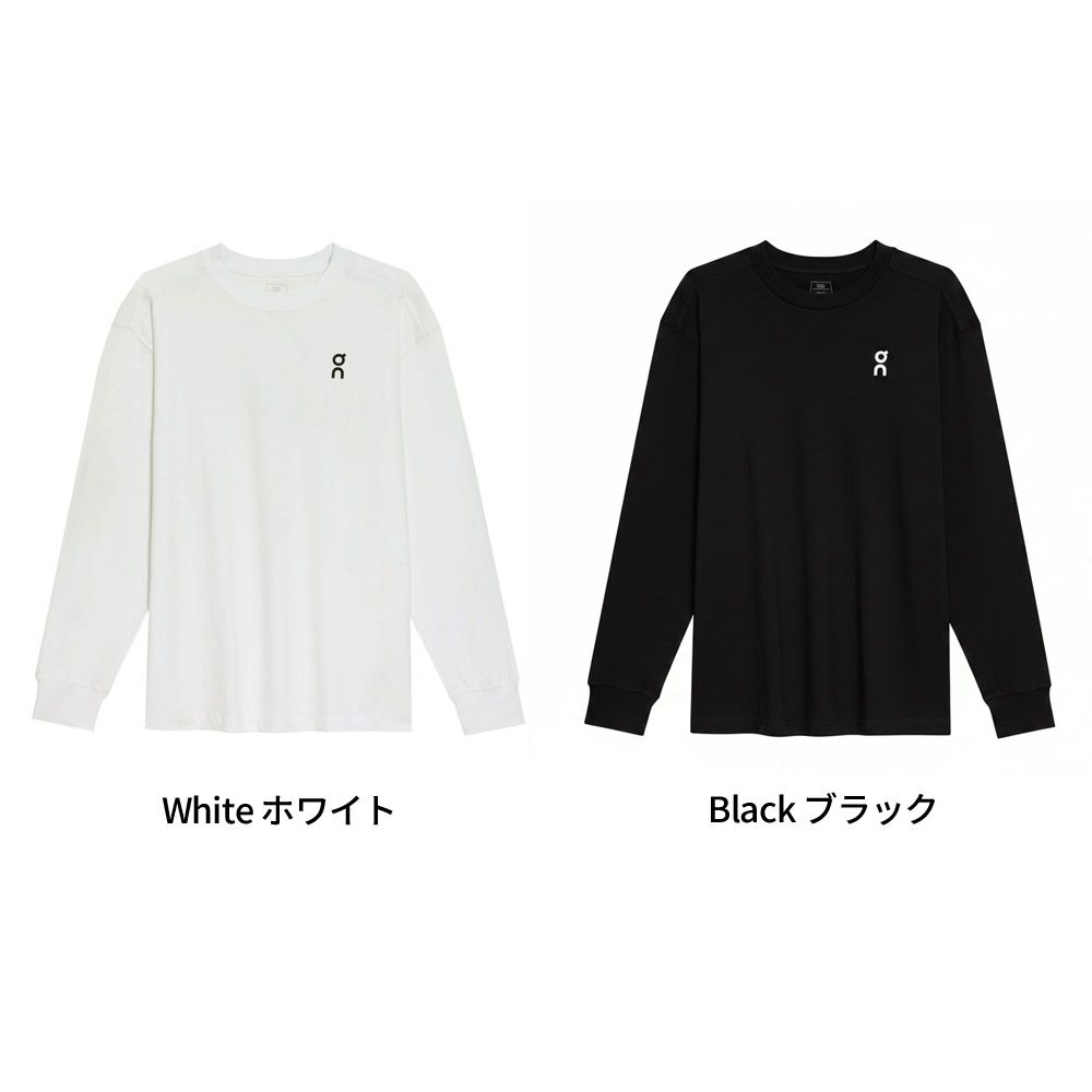 ON Club Long-T クラブロングT 120069 White 120553 Black メンズ Tシャツ 長袖 ロンT カジュアル タウンユース デイリーユース ウェア アパレル トップス ロゴT