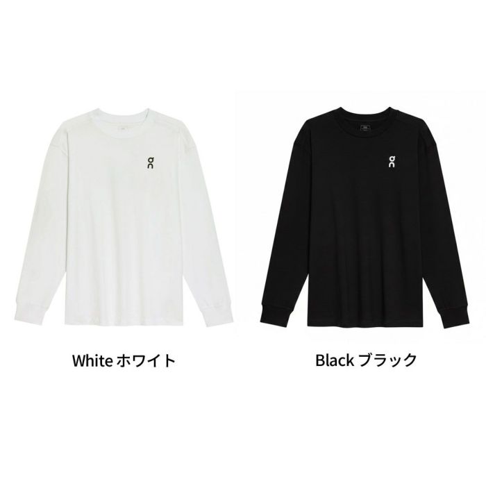 ON Club Long-T クラブロングT 120069 White 120553 Black メンズ Tシャツ 長袖 ロンT カジュアル タウンユース デイリーユース ウェア アパレル トップス ロゴT