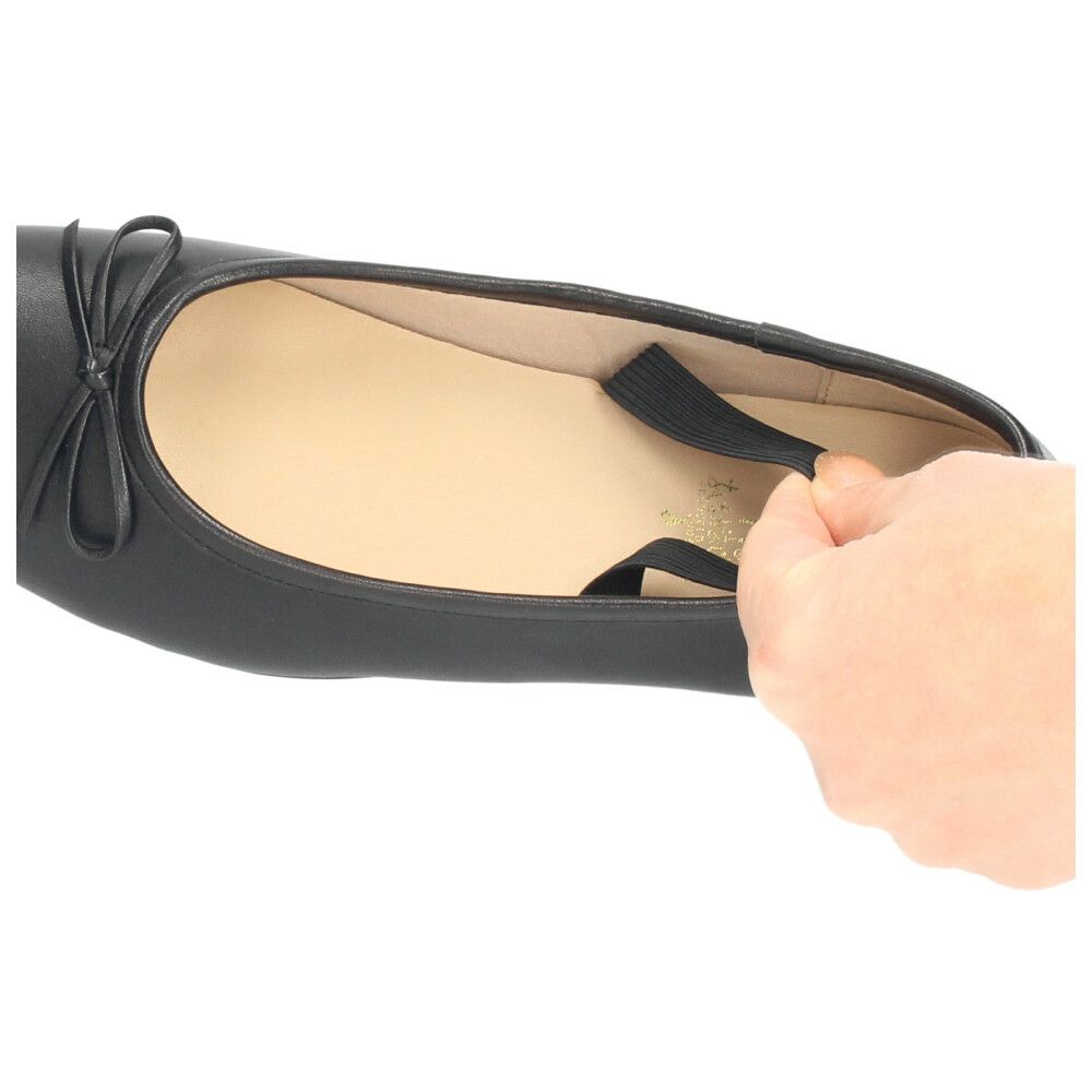 バレエシューズ パンプス 黒 フラットシューズ 靴 本革 羊革 軽量 歩きやすい 痛くない 1310253