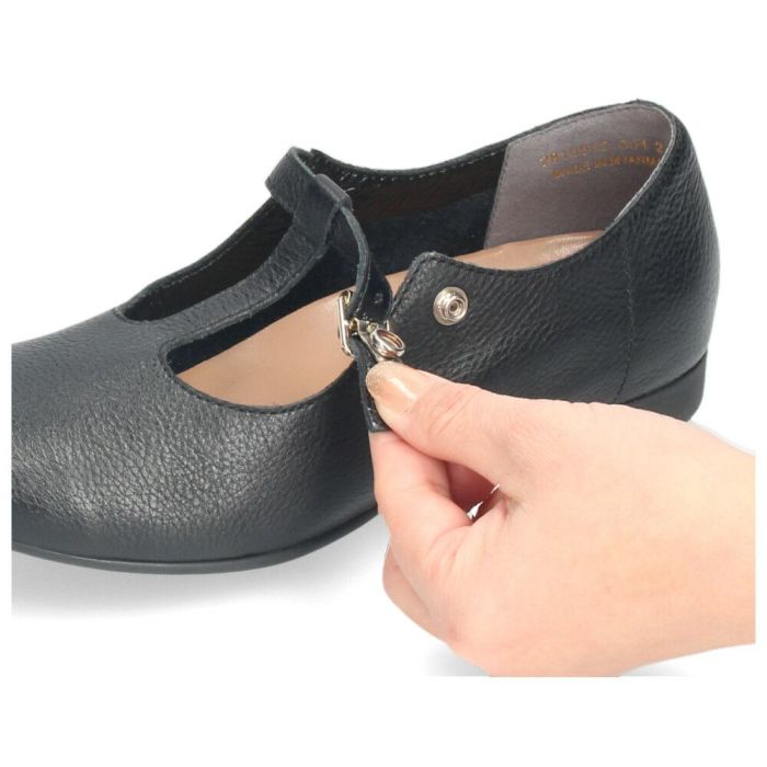 Tストラップシューズ レディース あしながおじさん 靴 2810533 牛革  疲れない 痛くない ブラック ブラウン アイボリー パンプス ローヒール